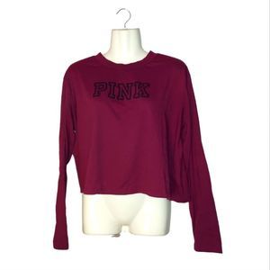 Victoria's Secret Pink Cropped Long Sleeve Top